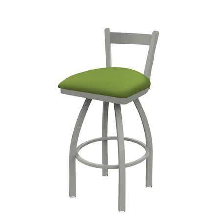Holland Bar Stool Co 25" Low Back Swivel Counter Stool, Nickel Finish, Canter Kiwi Green Seat 82125AN009